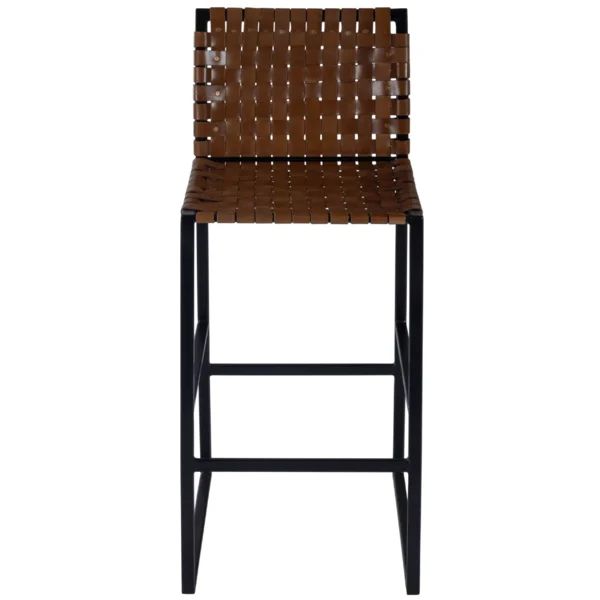 Brown Woven Leather Counter Stool | Wayfair North America