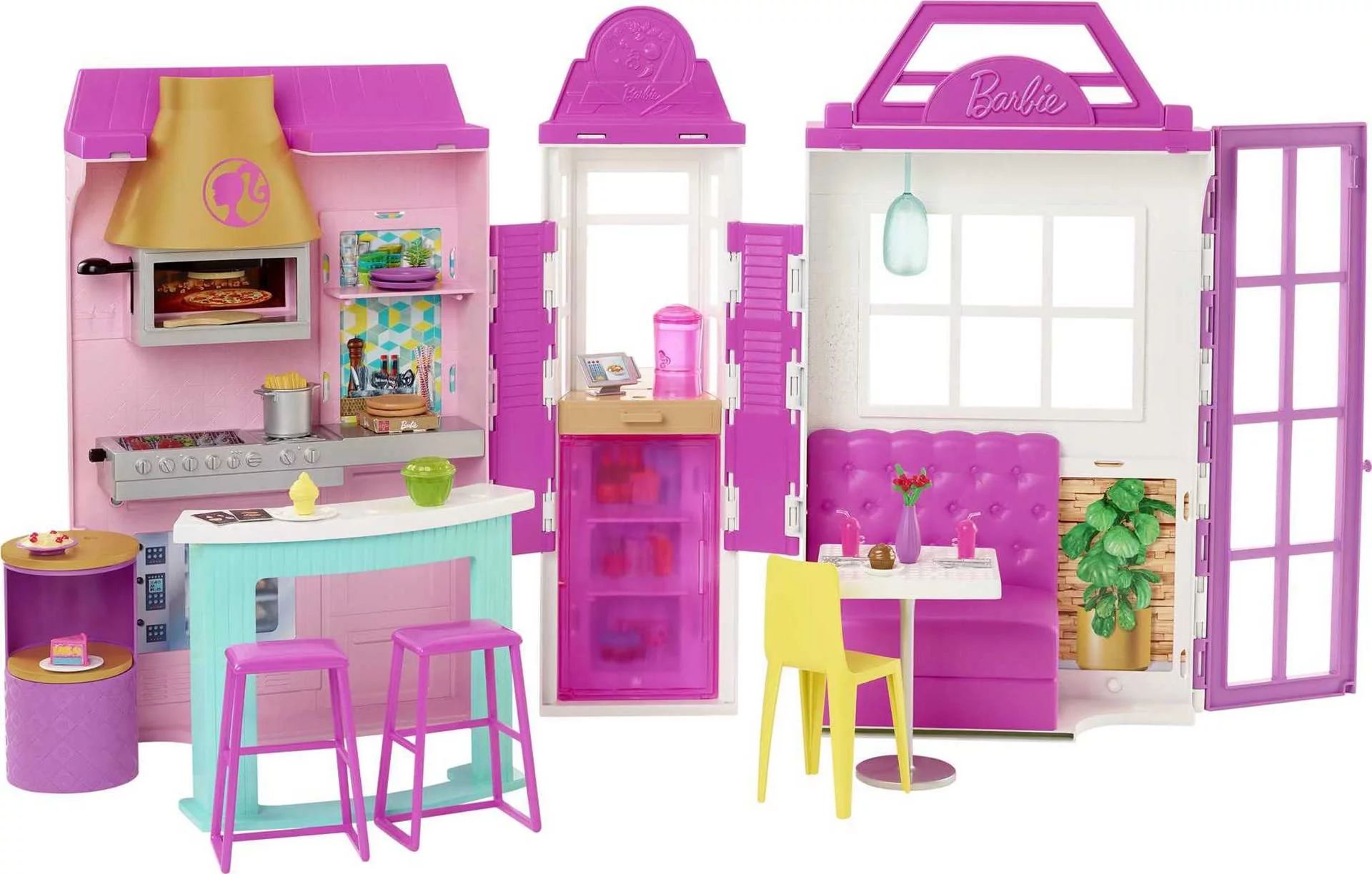 Barbie Cook ‘n Grill Restaurant Playset with 30+ Pieces Including Pizza Oven & Grill - Walmart.... | Walmart (US)