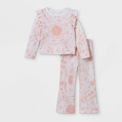 Toddler Girls' Tie-Dye Top & Flare Pants Set - art class™ Pink | Target