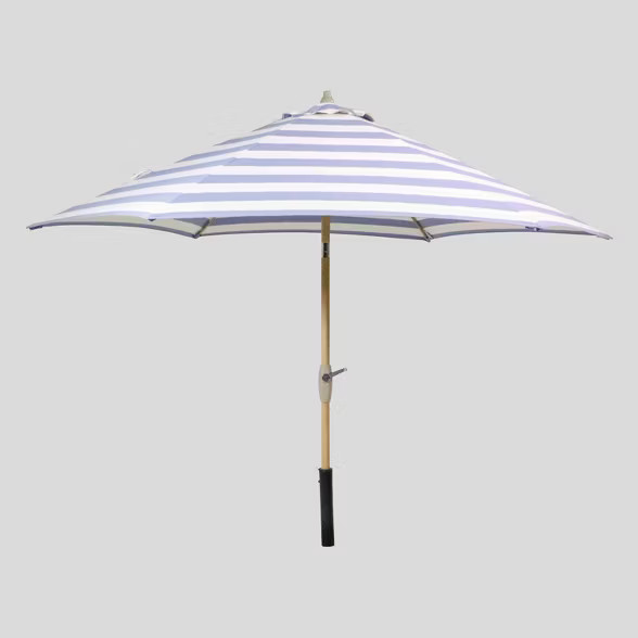 9' Round Cabana Stripe Patio Umbrella - Black Pole - Threshold™ | Target