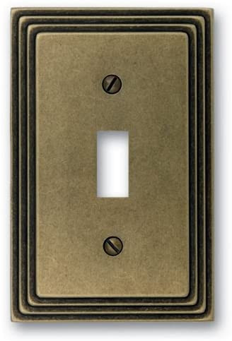 Amerelle Steps Single Toggle Cast Metal Wallplate in Rustic Brass | Amazon (US)