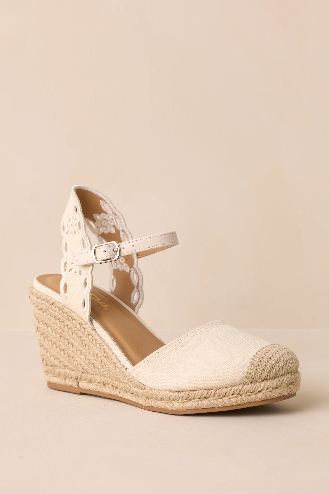 Along The Shore Beige Espadrille Platform Wedges | Red Dress