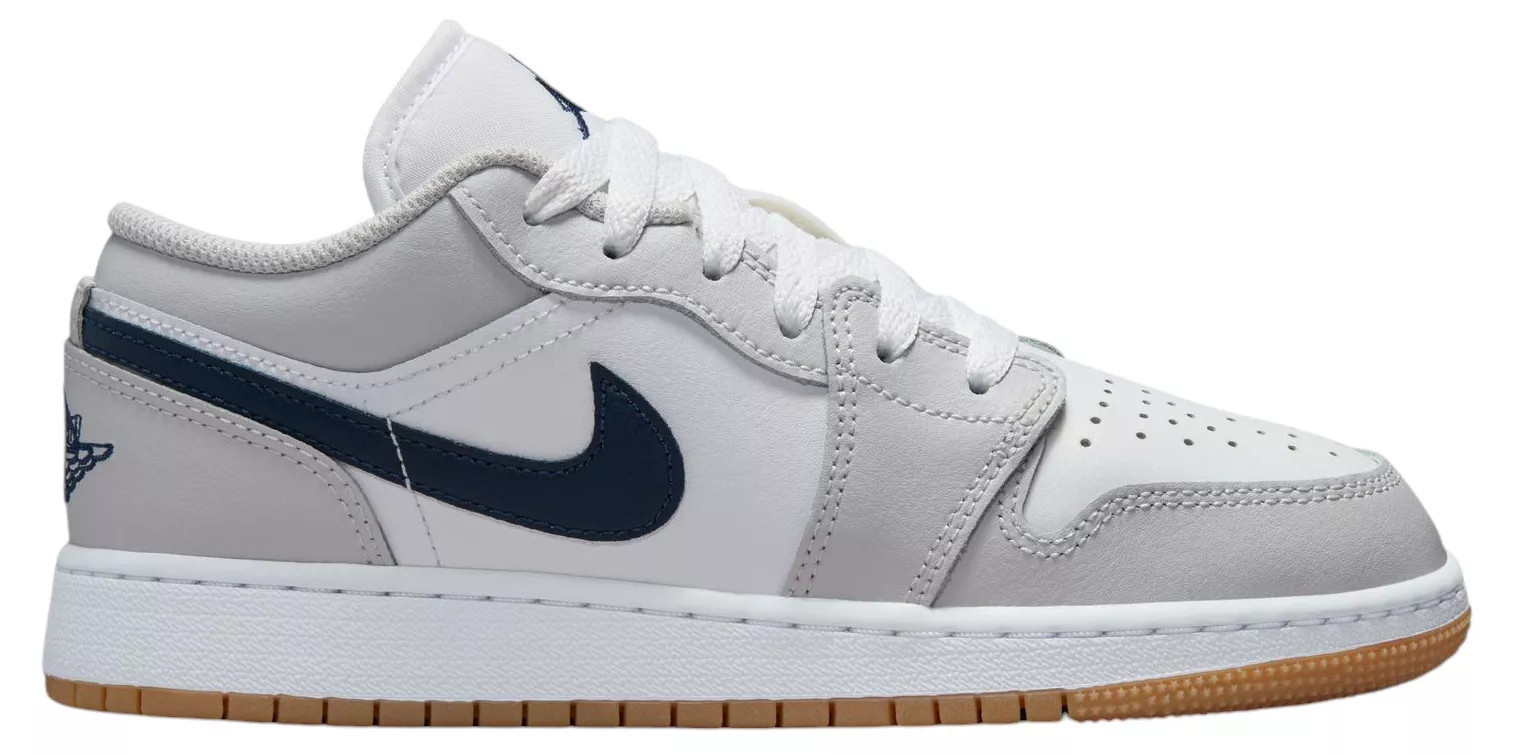 Jordan Kids' Grade School Air Jordan 1 Low Basketball Shoes, Size 7, Grey/Navy | DICK'S Sporting Goods