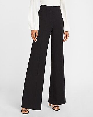 High Waisted Seamed Front Wide Leg Pant | Express
