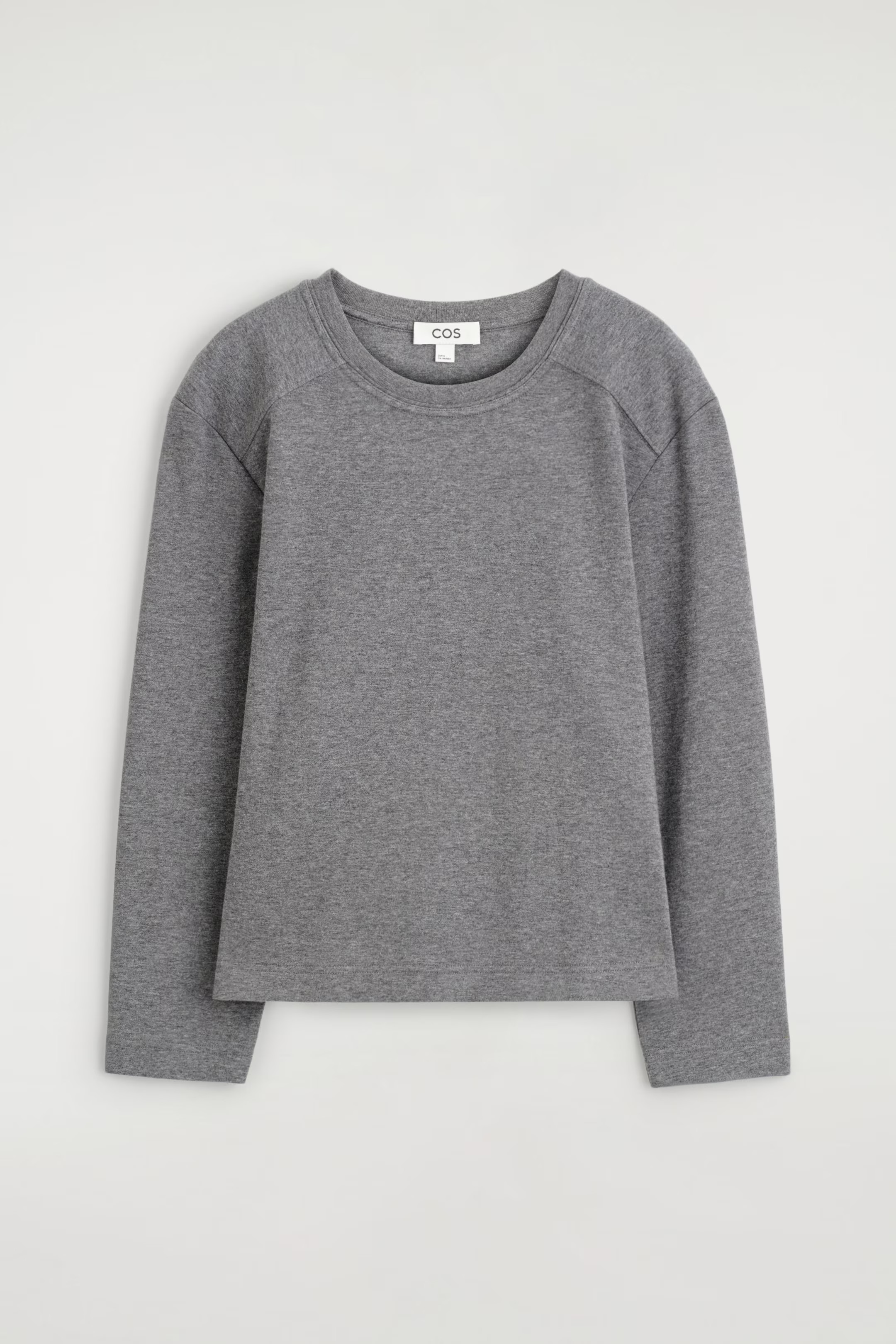 COTTON LONG-SLEEVED TOP - GREY MÉLANGE | COS GB | COS UK