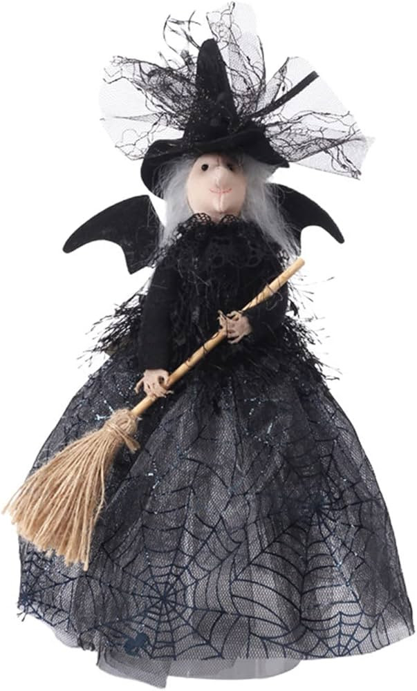 Halloween Fall Harvest Witch Ghostless Witches Doll Haunted House Props Gauze + Sequin Green Blac... | Amazon (US)