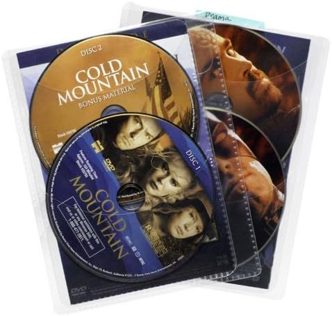 Atlantic 25 Pack Movie Sleeves - Clear Sleeve hold two discs each, Protects Discs Against Scratch... | Amazon (US)