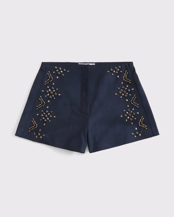 Embellished Vegan Suede Micro Short | Abercrombie & Fitch (US)