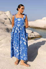 Tie Strap Pocket Midi- Audubon Blue | Oliphant Design