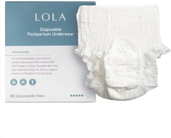 LOLA Postpartum Underwear with Organic Cotton Max Absorbency for Postpartum Bleeding - Pregnancy ... | Amazon (US)