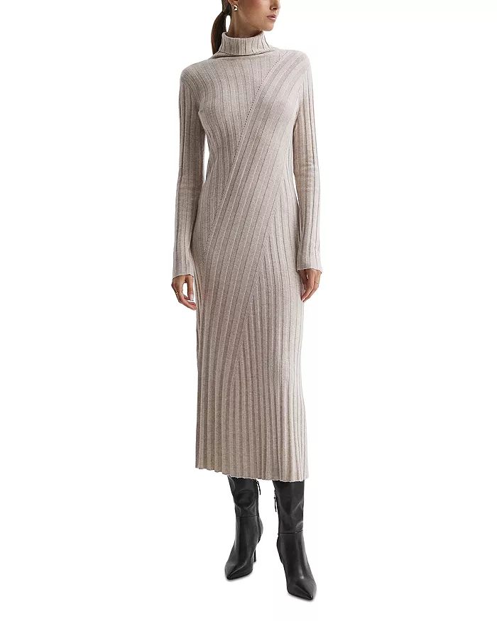 Cady Rib Knit Roll Neck Midi Dress | Bloomingdale's (US)