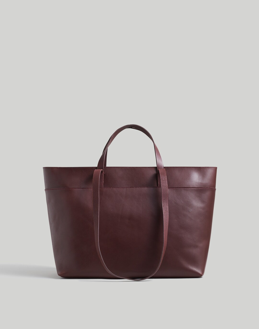 The Zip-Top Essential Tote in Leather | Madewell