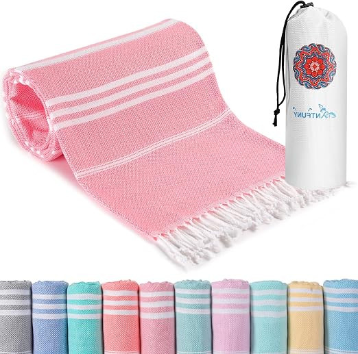 Turkish Beach Towels Vacation Essentials Quick Dry Sand Free Soft Absorbent Extra Large XL Big Bl... | Amazon (US)