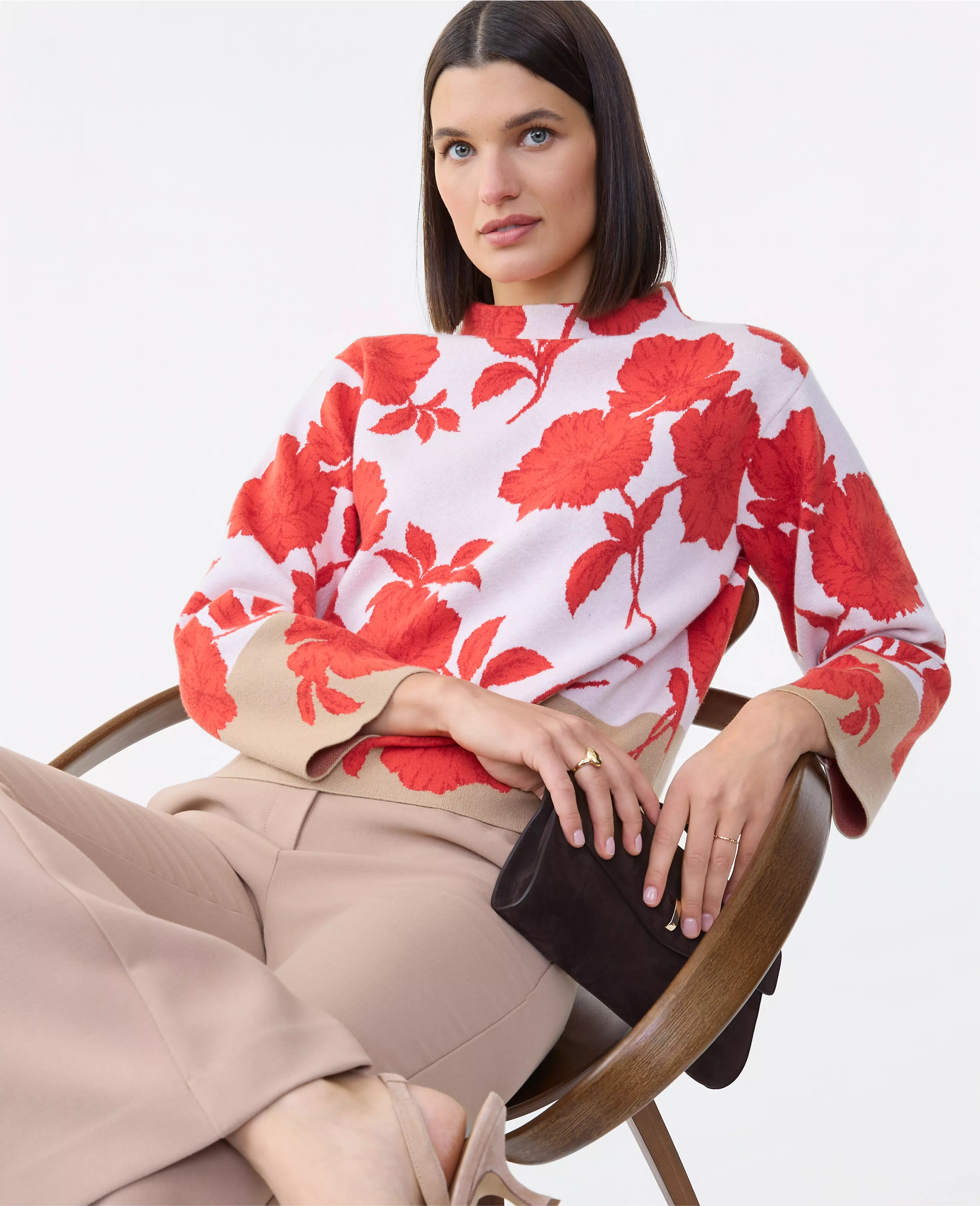 Floral Jacquard Sweater | Ann Taylor