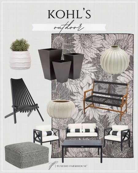 Kohl’s Outdoor 

Chic patio perfection brought to you by Kohl’s!

Seasonal, spring, home decor, bench, table, chairs, outdoor, patio, porch, backyard, deck, vases, planters, pillows, poufs

#LTKSeasonal #LTKhome