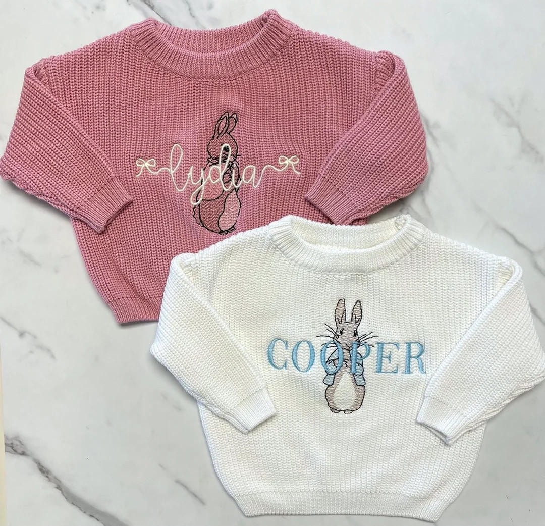 Baby/toddler Personalized Easter Sweater Girls Easter Outfit Boys Easter Shirt Girls Easter Shirt... | Etsy (US)
