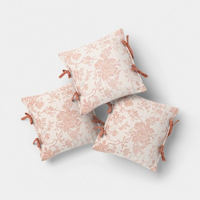18"x18" Woven Stripe Side-Tie Outdoor Patio Throw Pillow Pink - Threshold™ designed with Studio McGee | Target