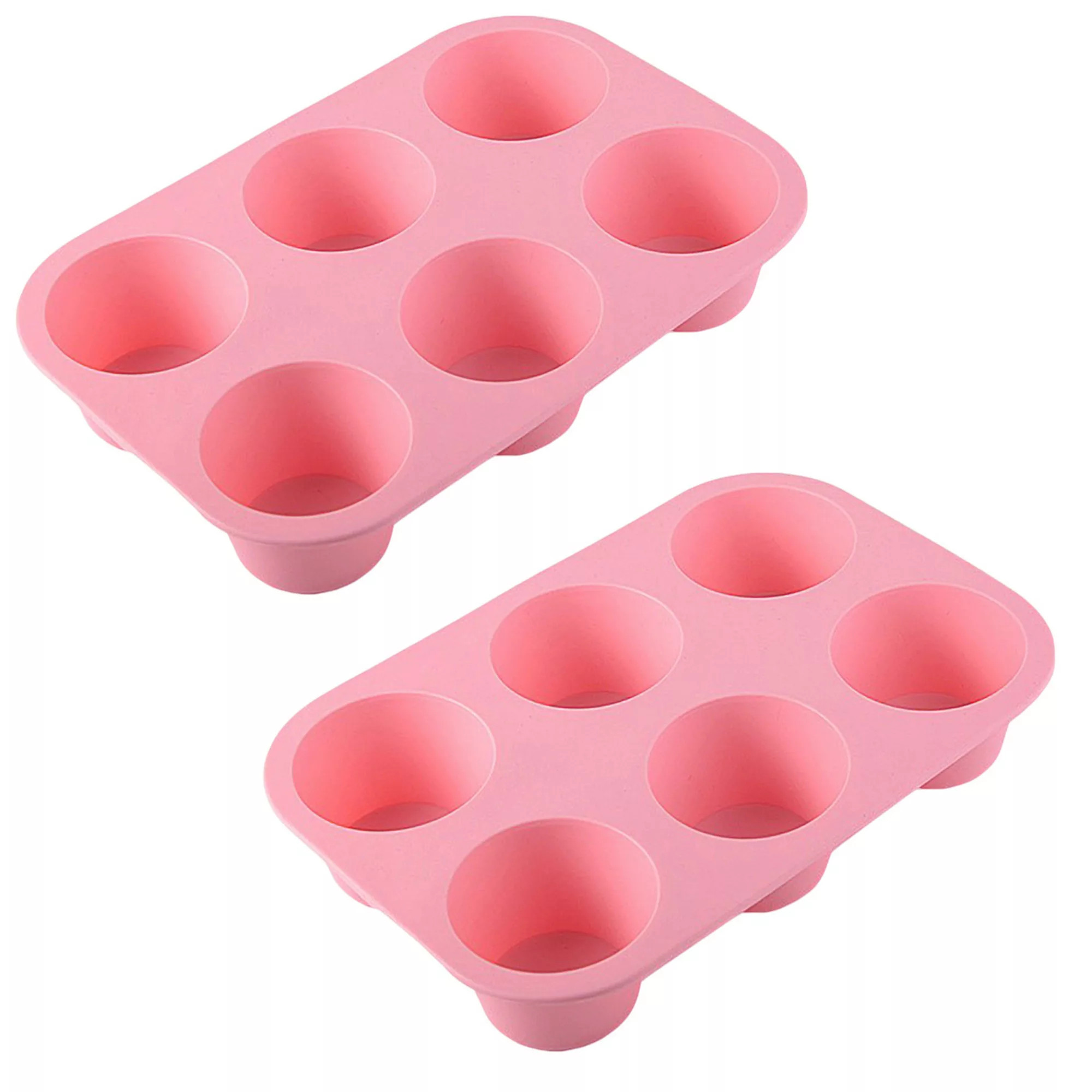 2-Piece Silicone Muffin Pan with 6 Round Cups Flexible Nonstick Bakeware | Kohl's
