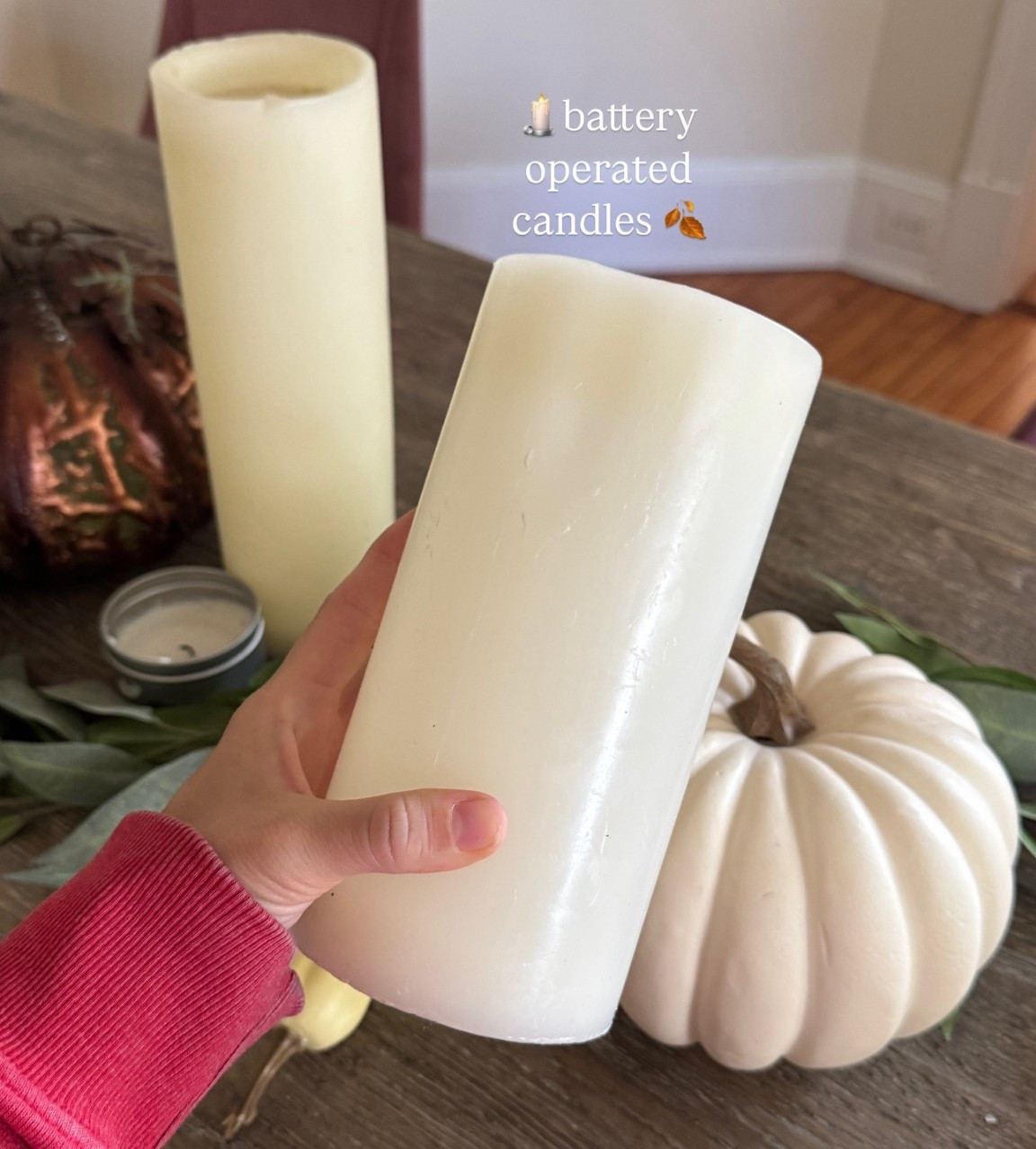 These battery operated pillar candles have become one of my favorite hosting hacks for Thanksgiving. They’re remote operated, which makes turning them on and off super easy, and I love that they give the warm, cozy glow of real candles without the mess or worry. Since they’re reusable, they’re such a smart buy—you can use them for Thanksgiving table décor, then bring them back out for Christmas, cozy winter nights, or even everyday ambiance. They instantly make a holiday tablescape feel elevated and festive, but in the most low-maintenance way. If you’re looking for affordable Thanksgiving decorations that are beautiful, practical, and will last for years, these are such a good find. 

#LTKSeasonal #LTKFindsUnder50 #LTKHome