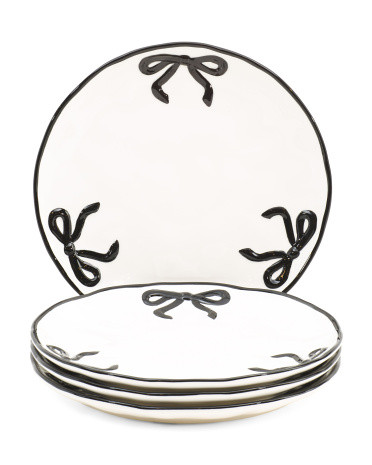 Set Of 4 Hand Painted Bow Dinner Plates | Entertaining | Marshalls | Marshalls