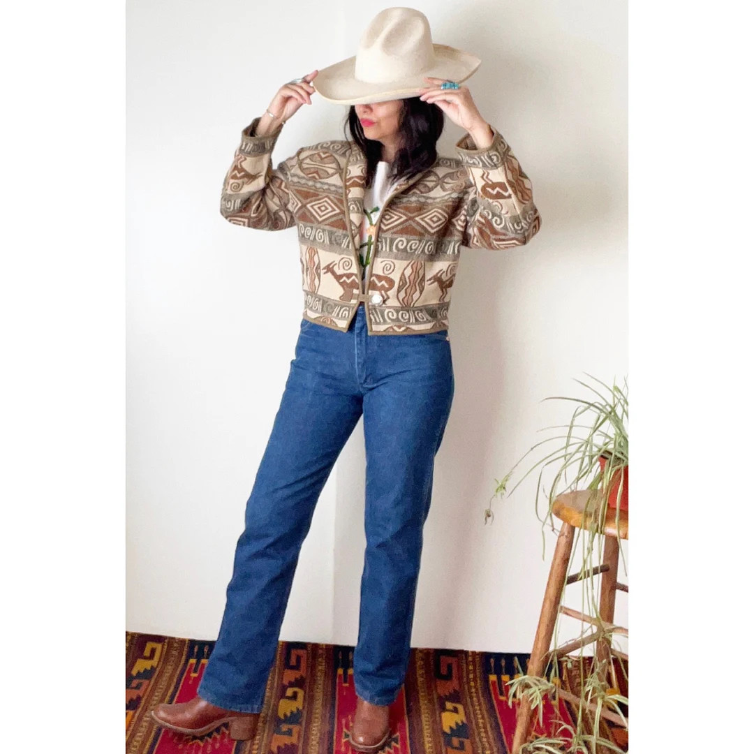 Vintage Southwestern Tapestry Bolero Jacket / Blanket Jacket / - Etsy | Etsy (US)