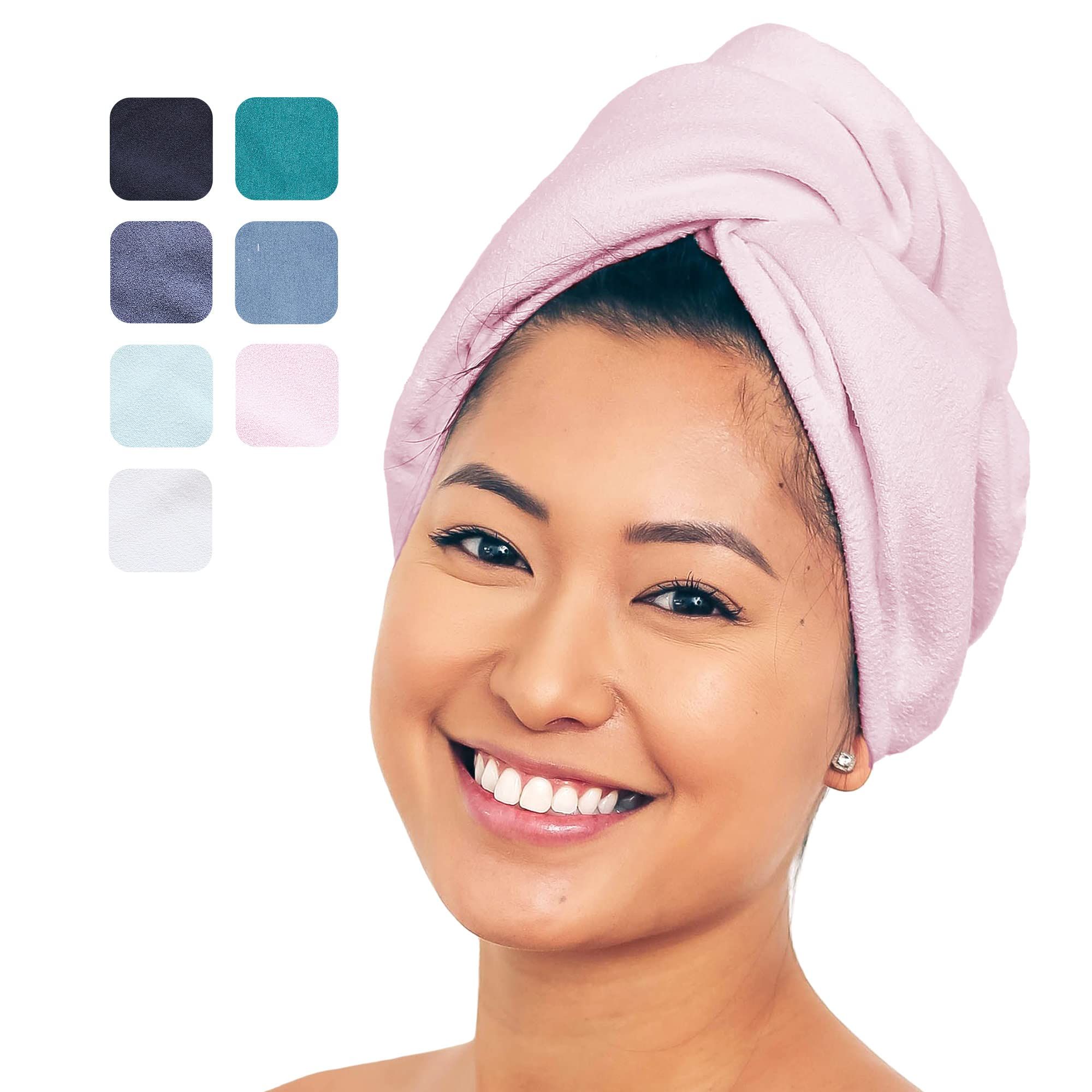 AQUIS - Original Hair Turban, Perfect Hands-Free Microfiber Hair Drying, Soft Pink (10 x 29 Inches) | Amazon (US)