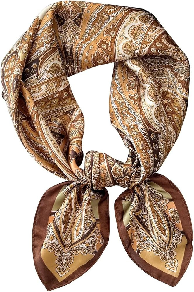 Head Bandanas Scarf for Women Silk Satin Hair Scarf Lightweight Vintage Fashion Square Neck Scarv... | Amazon (US)