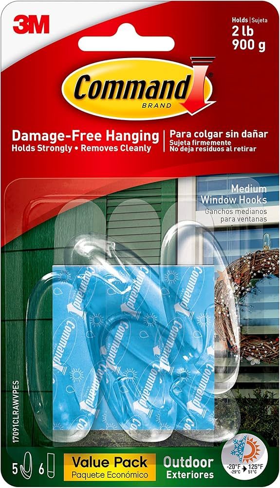 Command Medium Wall Hooks, Damage Free Hanging Wall Hooks with Adhesive Strips, Wall Hooks for Ha... | Amazon (US)