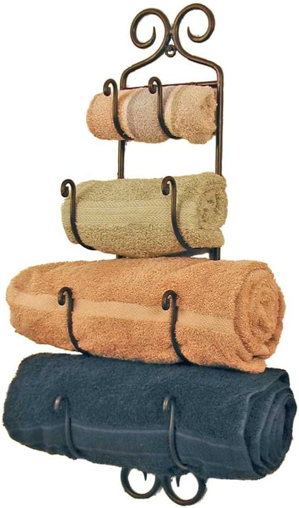 Colonial Tin Works Small Adirondack Towel Rack ~Black Wrought Iron (Charcoal) | Amazon (US)