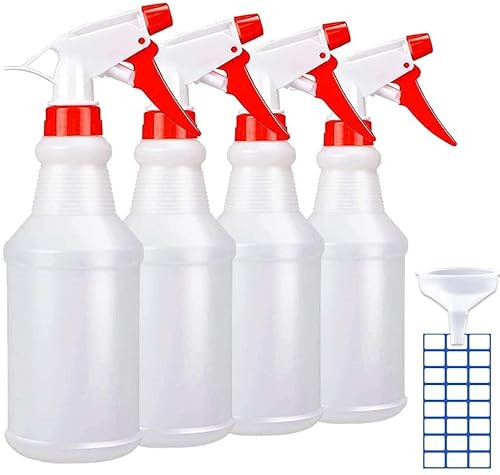 JohnBee Empty Spray Bottles (16oz/4Pack) - Adjustable Spray Bottles for Cleaning Solutions - No Leak and Clog - HDPE spray bottle For Plants, Pet, Vinegar, BBQ, and Rubbing Alcohol. | Amazon (US)