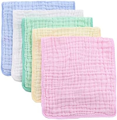 Muslin Burp Cloths - Baby Burp Cloth Sets for Unisex. 5 Pack Large Perfect for Newborn Baby Burping  | Amazon (US)