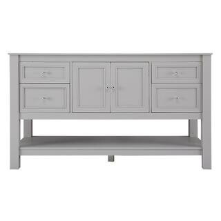 Home Decorators Collection Gazette 60 in. W Bath Vanity Cabinet Only in Grey for Center Bowl Desi... | The Home Depot