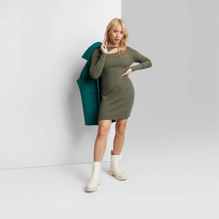 Women's Long Sleeve Ribbed Bodycon Dress - Wild Fable™ | Target