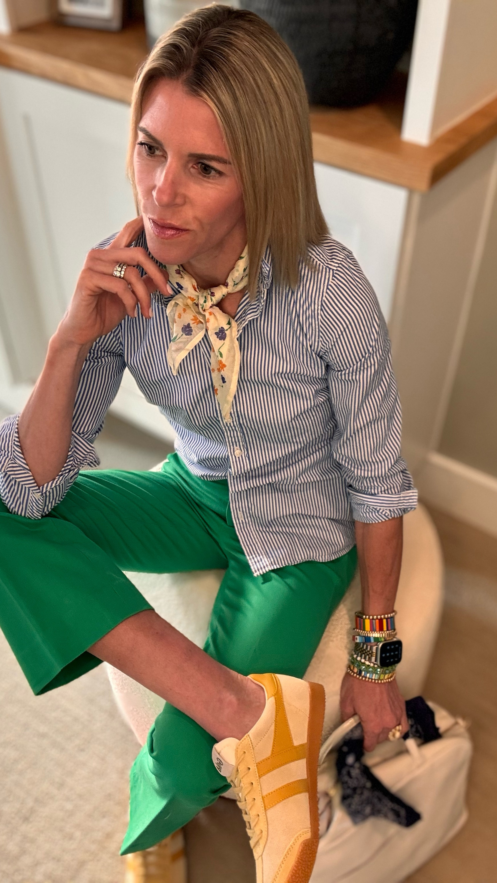 In my next life I want to be European 🥰 I am loving the fact that bananas and scarves are back. I am trying them out and seeing if I can pull off this look!  What do you think? 

#LTKOver40 #LTKStyleTip #LTKWorkwear