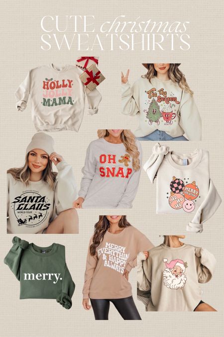 Cute Christmas sweatshirts #christmas #sweatshirt #christmasoutfit #christmasgift #sweater 

#LTKunder50 #LTKHoliday #LTKstyletip