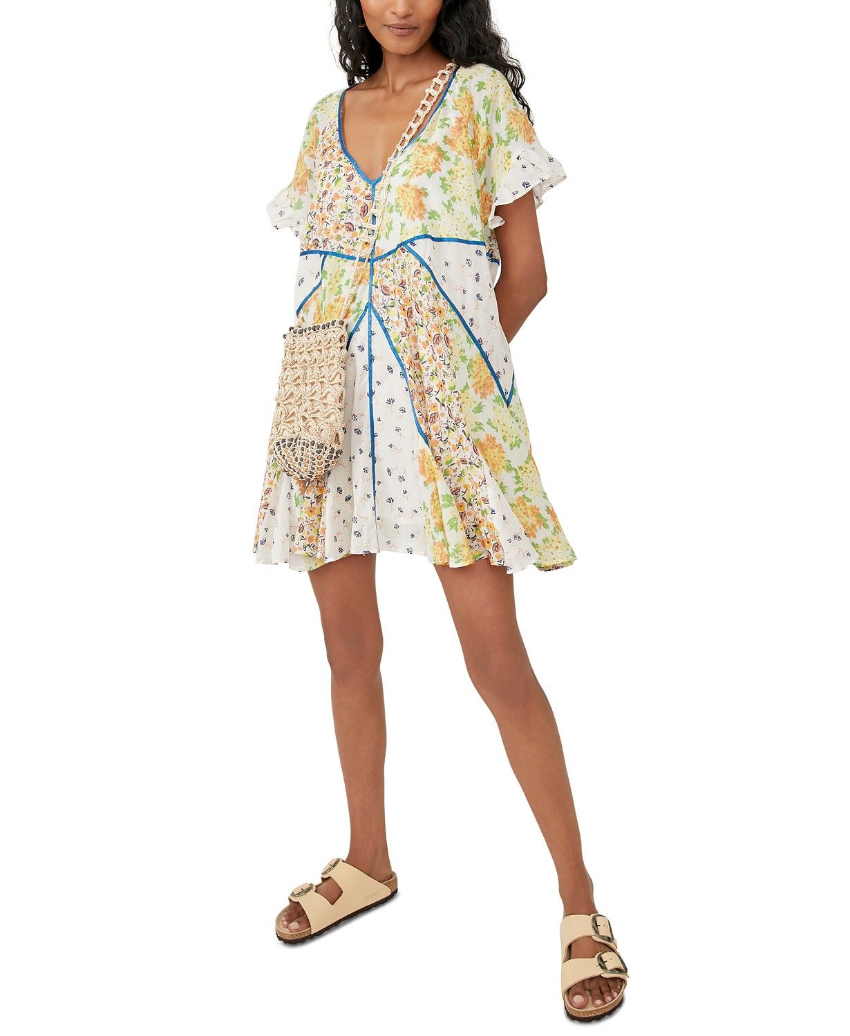 Wildflower Patchwork Cotton Mini Dress | Macys (US)