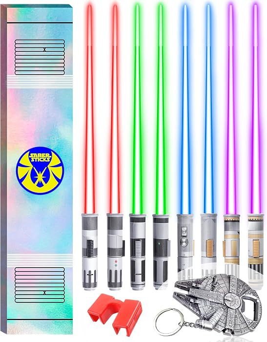 Lightsaber Chopsticks Light Up Star War Chopstick Light Up Mini Light Saber Chopsticks for Adults... | Amazon (US)