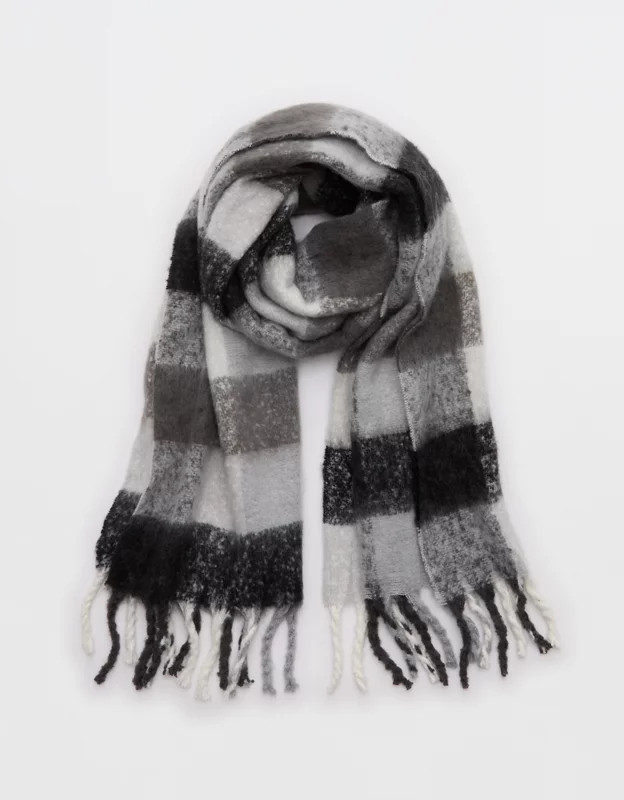 Aerie Fringe Plaid Blanket Scarf | Aerie