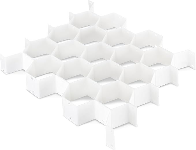 Whitmor 6025-3928 Honeycomb Drawer Organizer, 1 Count (Pack of 1), White | Amazon (US)