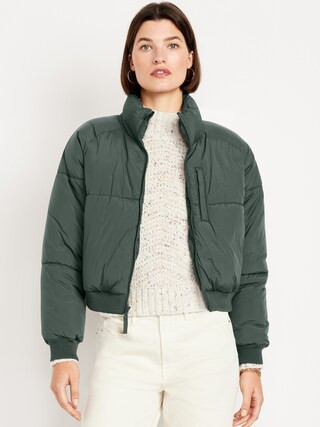 Oversized Crop Puffer Jacket | Old Navy (CA)