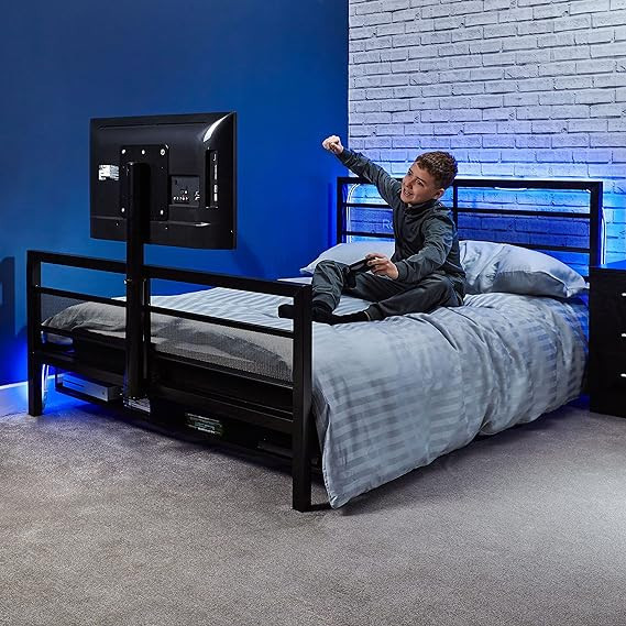X Rocker Basecamp Modern Gaming Bed, with Rotating TV Mount, Storage, Metal Mesh Frame, 2110701, ... | Amazon (US)