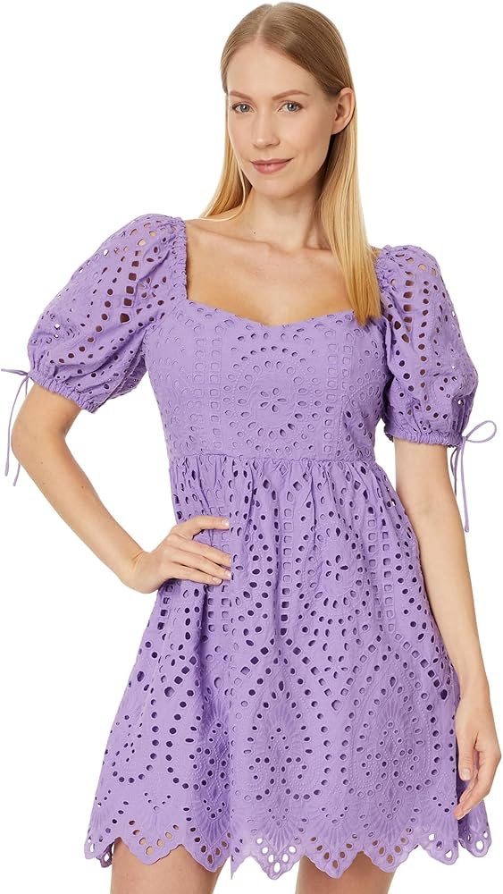 English Factory Women's Eyelet Scallop Edge Mini Dress | Amazon (US)