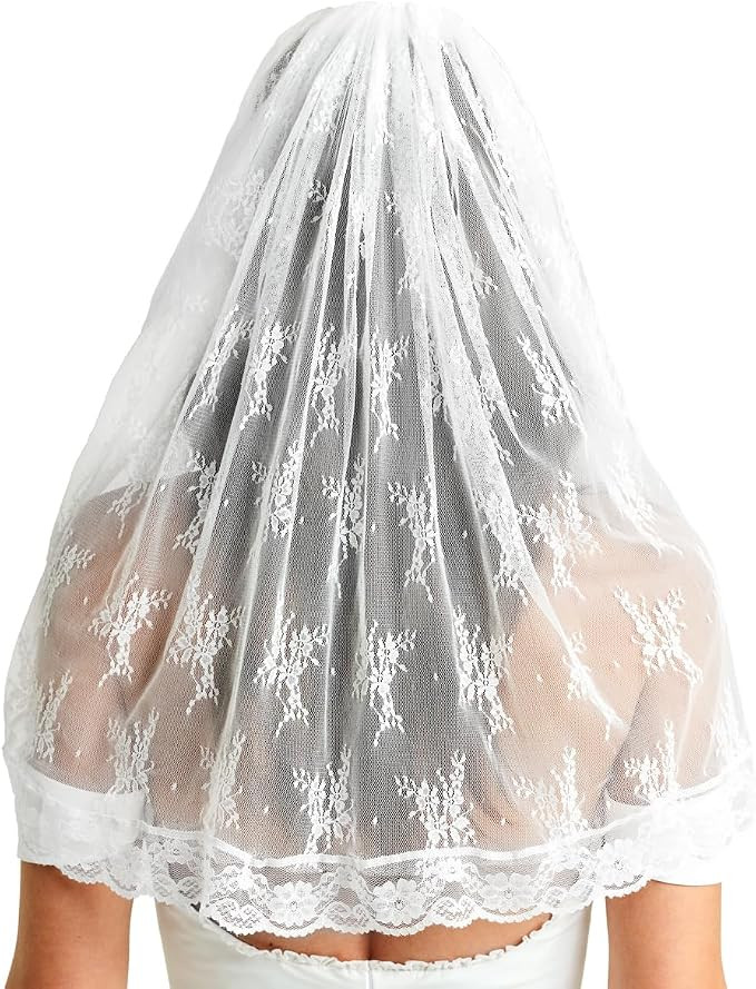 xo, Fetti Lace Veil – 1 Bridal Veil | Bachelorette, White Lace, Bride To Be, Bridal Shower, Eng... | Amazon (US)