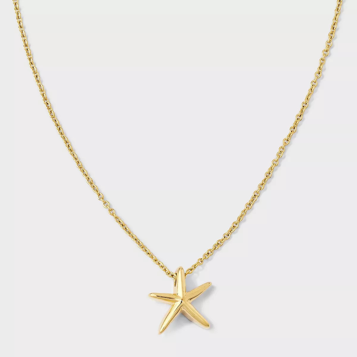 Tiny Tags 14K Gold Ion Plated Starfish Pendant Necklace - Gold | Target