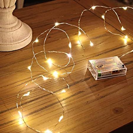 Mikasol Fairy Lights Battery Operated, 1 Pack Mini 3AAA Battery Powered Copper Wire Led Starry Strin | Amazon (US)