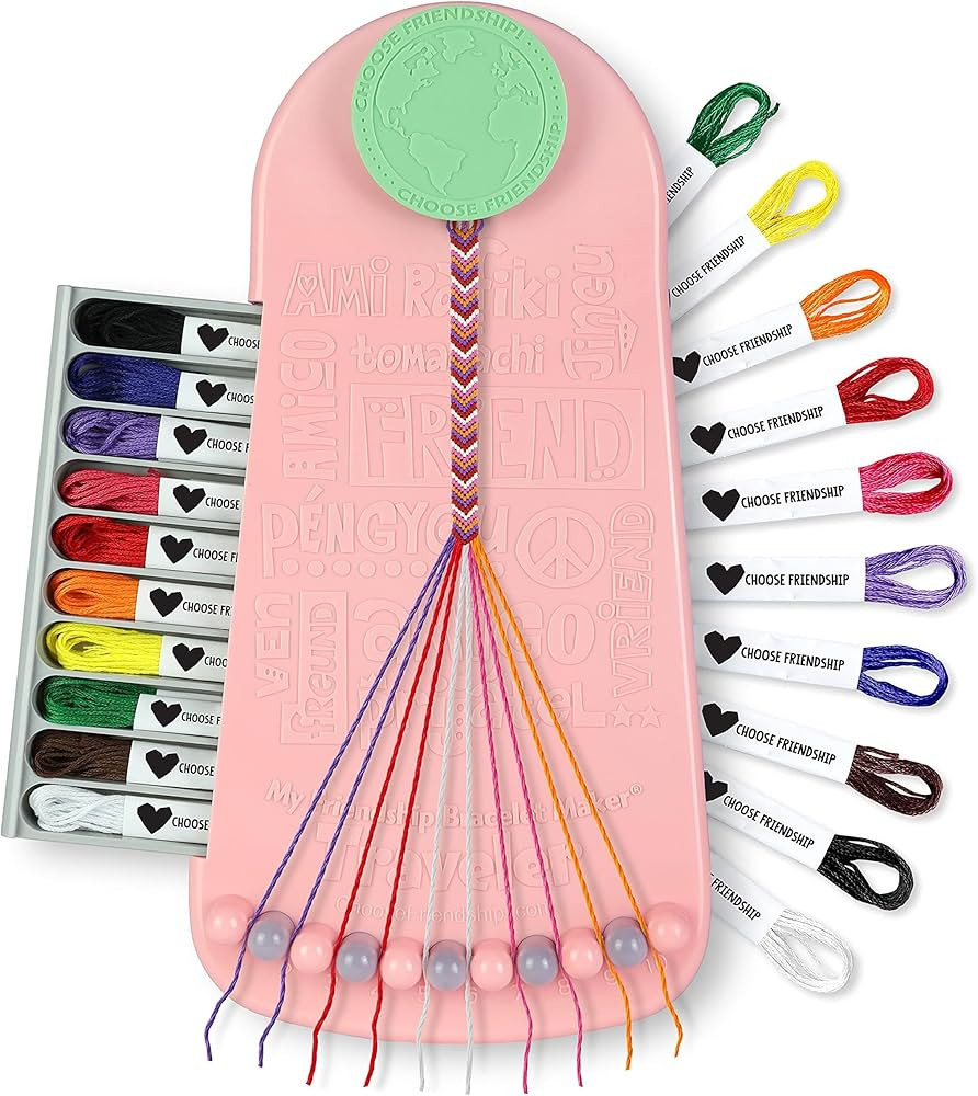 Choose Friendship Bracelet Making Kit – 20 Pre-Cut Threads, Portable Loom with Storage, Makes 8... | Amazon (US)