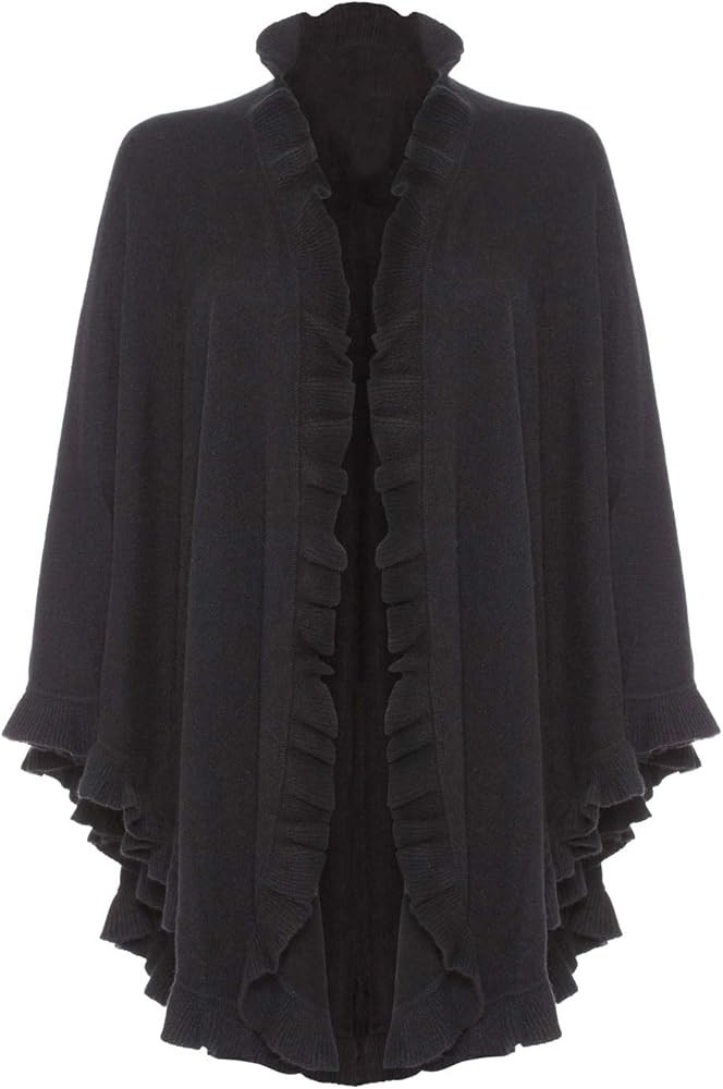 100% Lambswool Frilly Cape Wrap | Amazon (US)