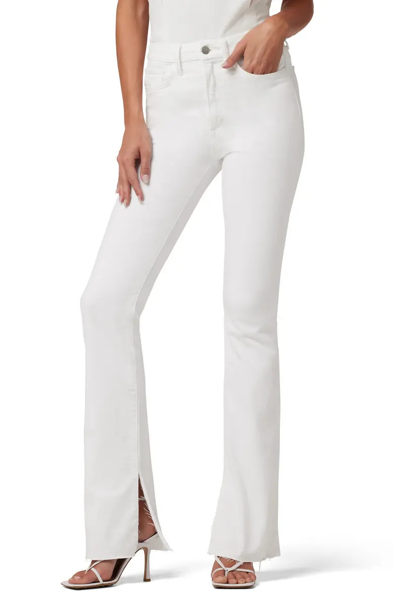 The Hi Honey High Waist Slit Raw Hem Curvy Bootcut Jeans | Nordstrom