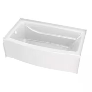 Delta Classic 500 Curve 60 in. x 32 in. Alcove Deep Soaking Bathtub with Left Drain in High Gloss... | The Home Depot