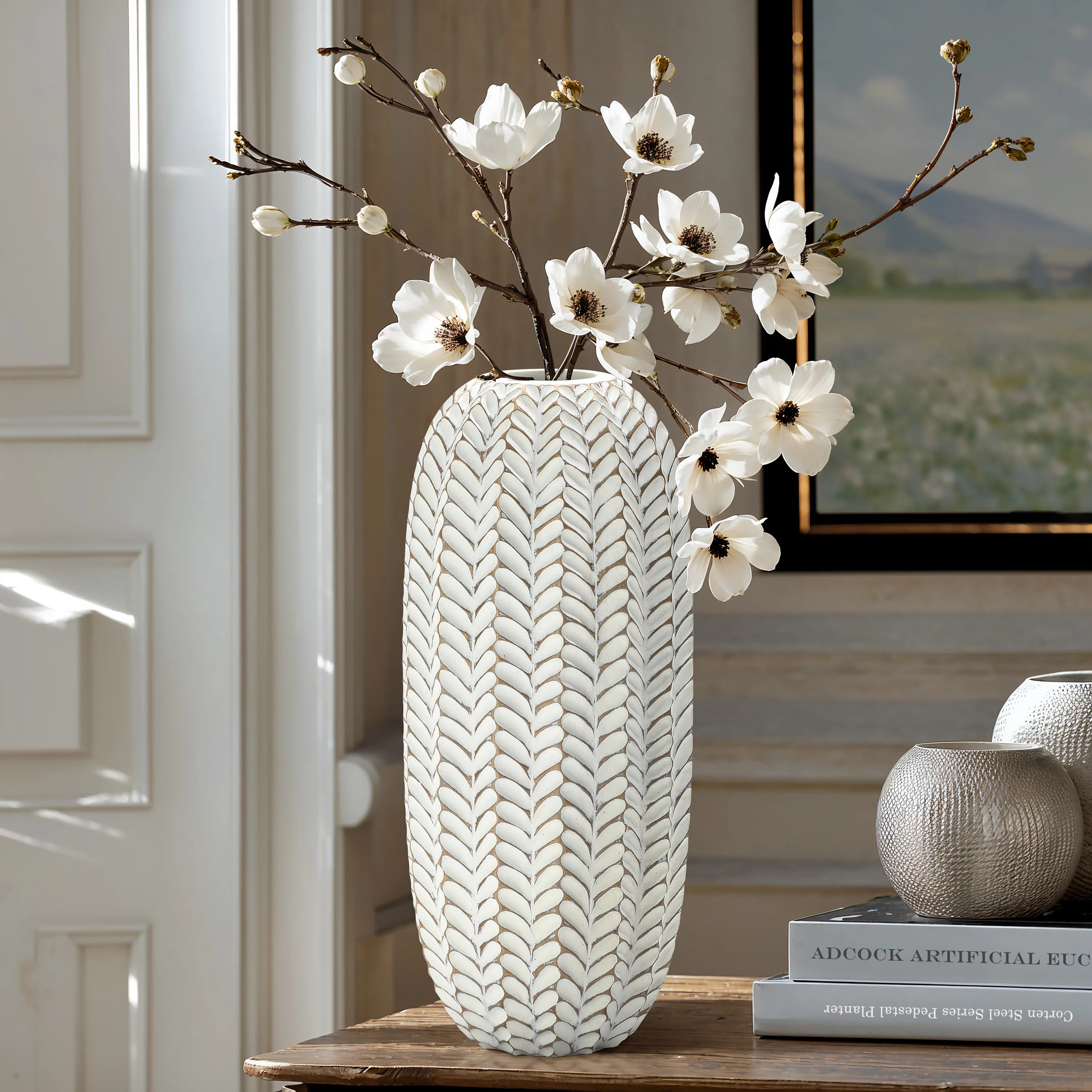 Modern Polyresin Decorative Vase with Geometric Pattern for Home Decor | Wayfair North America